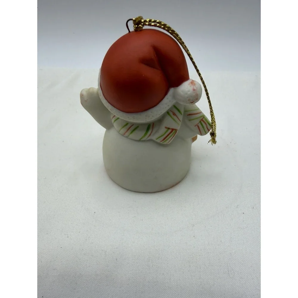 Vintage EBELING & REUSS Ceramic Snowman Violin Christmas Tree Tunes Ornament